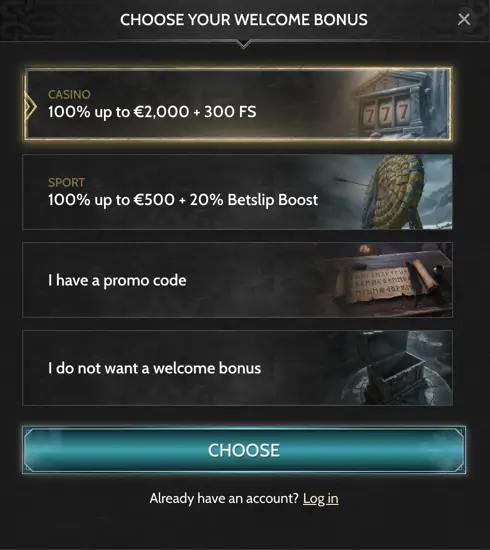 Godz Casino bonuses and promotions